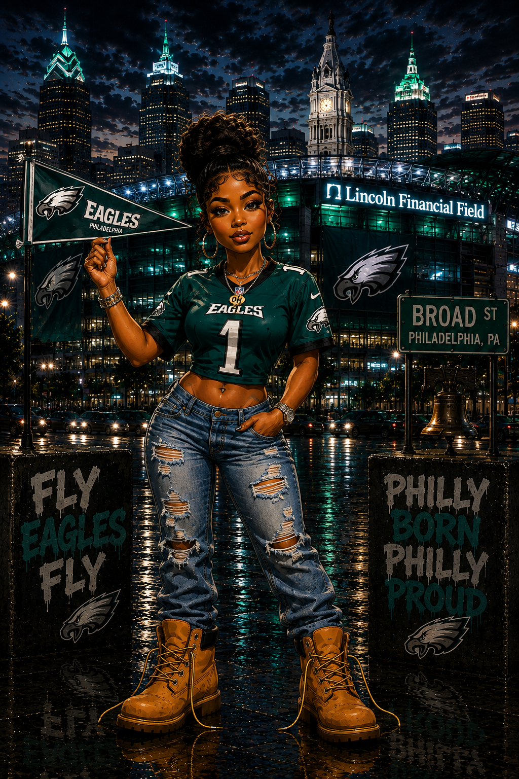 Woman’s “Ol’Head” brand Eagles heavy t-shirt