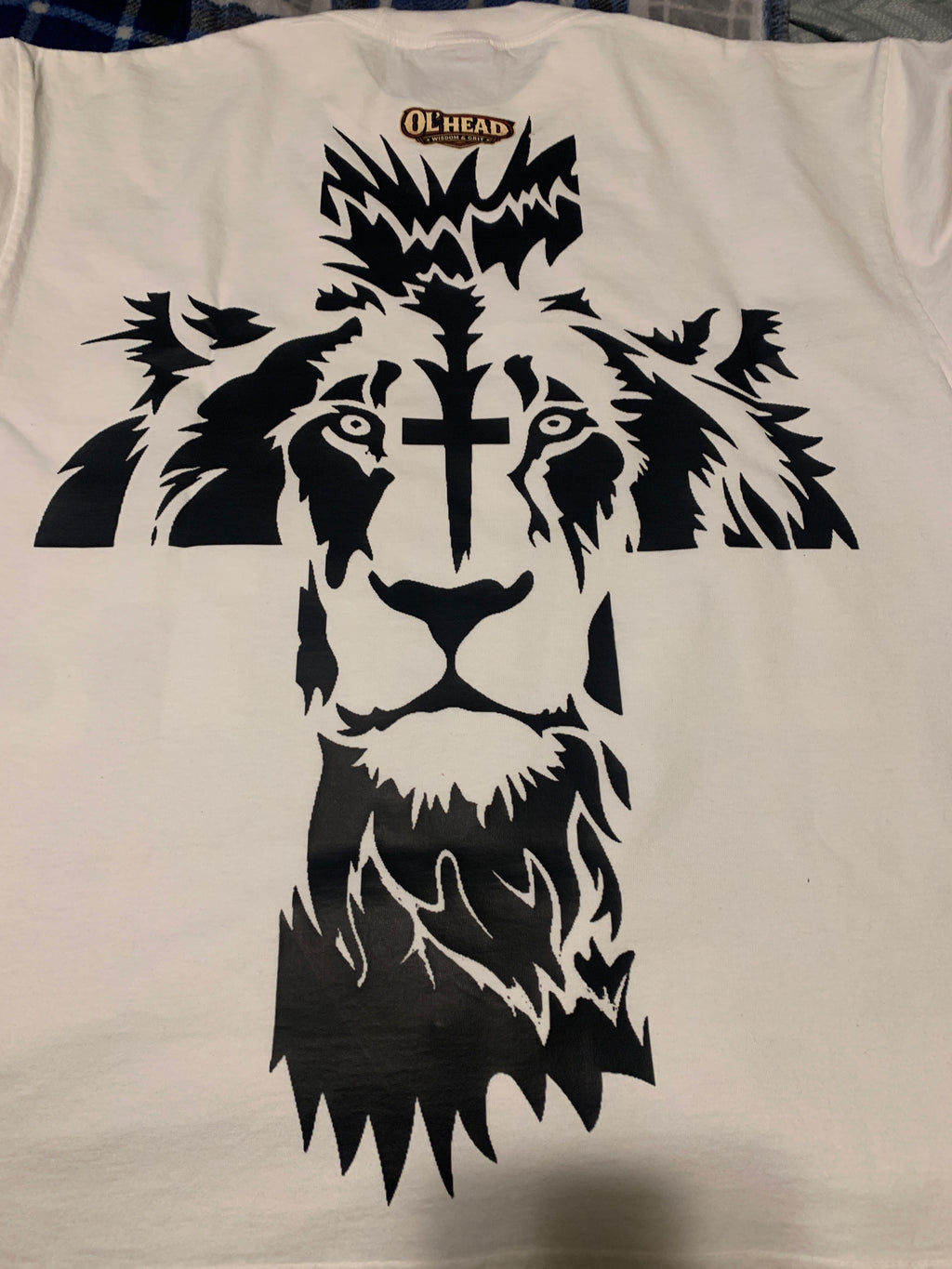 Heavy "Ol'Head"  FAITH Tee~Shirt / CROSS on the Back